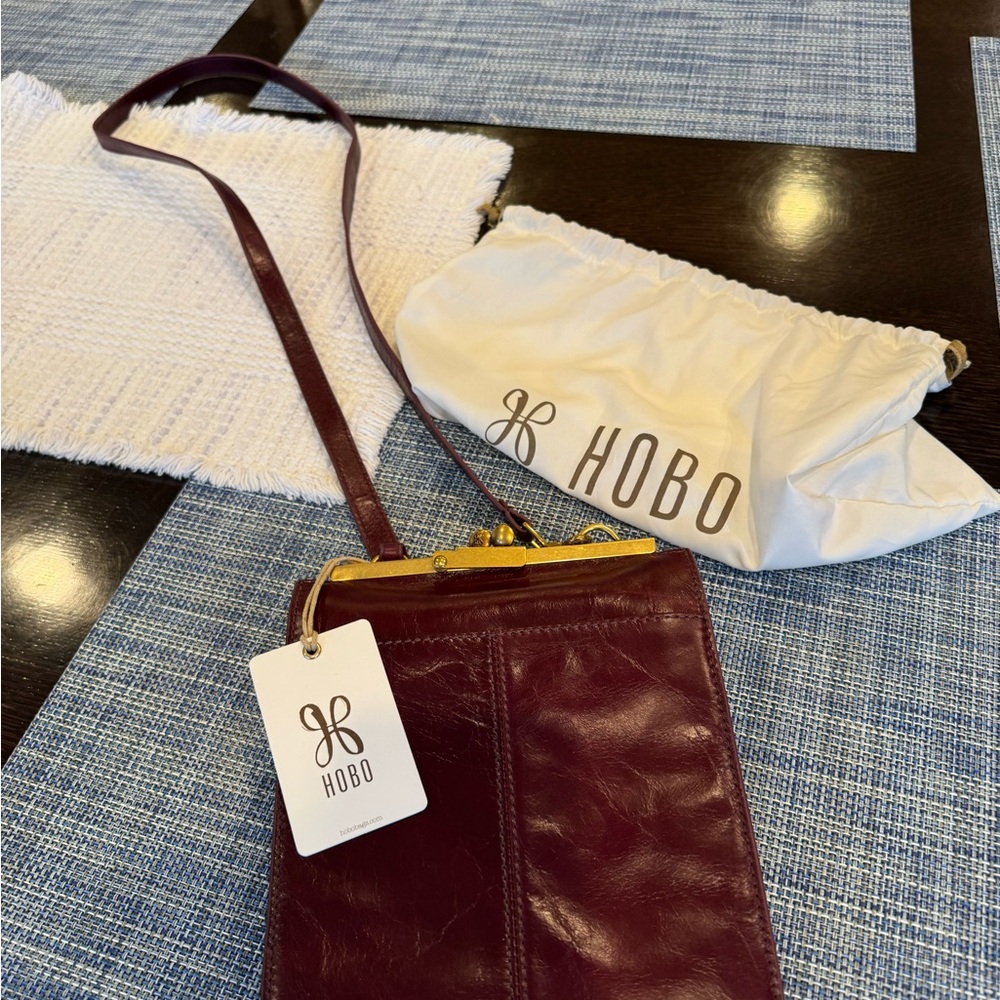 HOBO Deep Burgundy Leather Hobo Bag